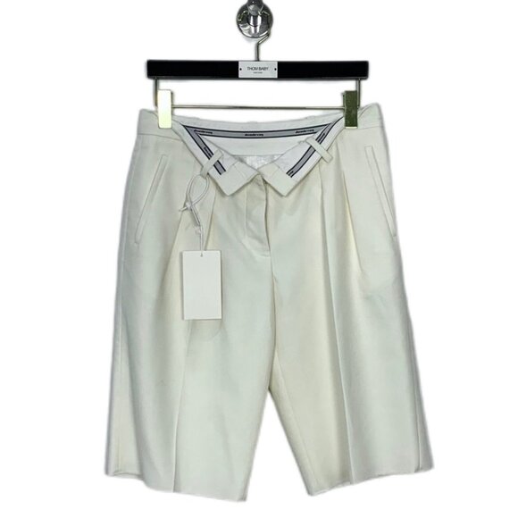 Alexander Wang Womens Beige/White Casual Logo Printed Suit Shorts Size 4